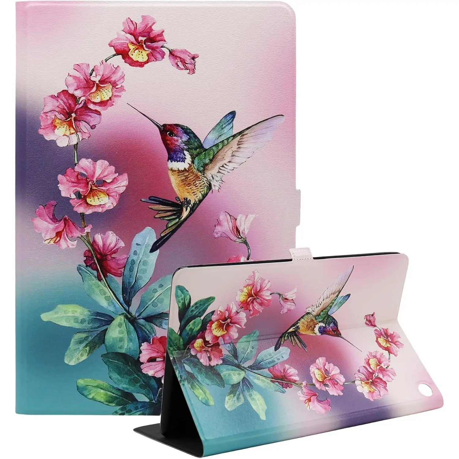 Tablet Case for Kindle Fire 10 & Fire 10 Plus 10.1" (13th/11th Gen 2023/2021 Release) - Modern Slim Fit Synthetic Leather Stand Cover, Auto Wake/Sleep, Shockproof Protection, Bright & Fun Colors, Full Port Access, 2 Cute Bird Tablet Accessory