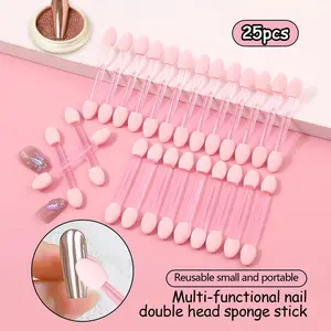 Double Ended Sponge Stick, Nail Art Magic Mirror Powder Applicator, Multifunctional Sponge Stick for Nail Art, Eye Shadow, Makeup, Nail Art Tools