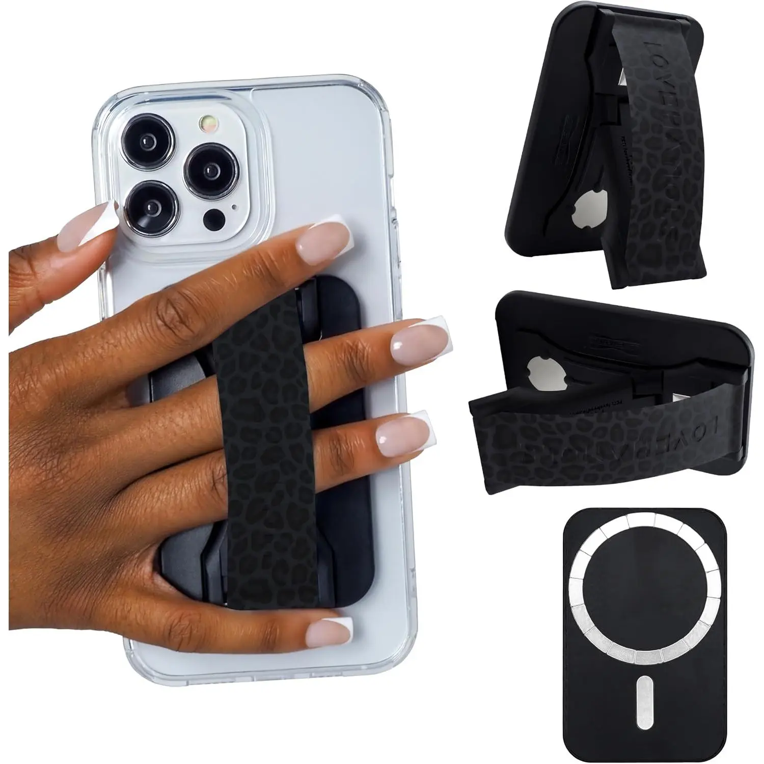 PRO for MagSafe Phone Grip + Kickstand - Black Leopard