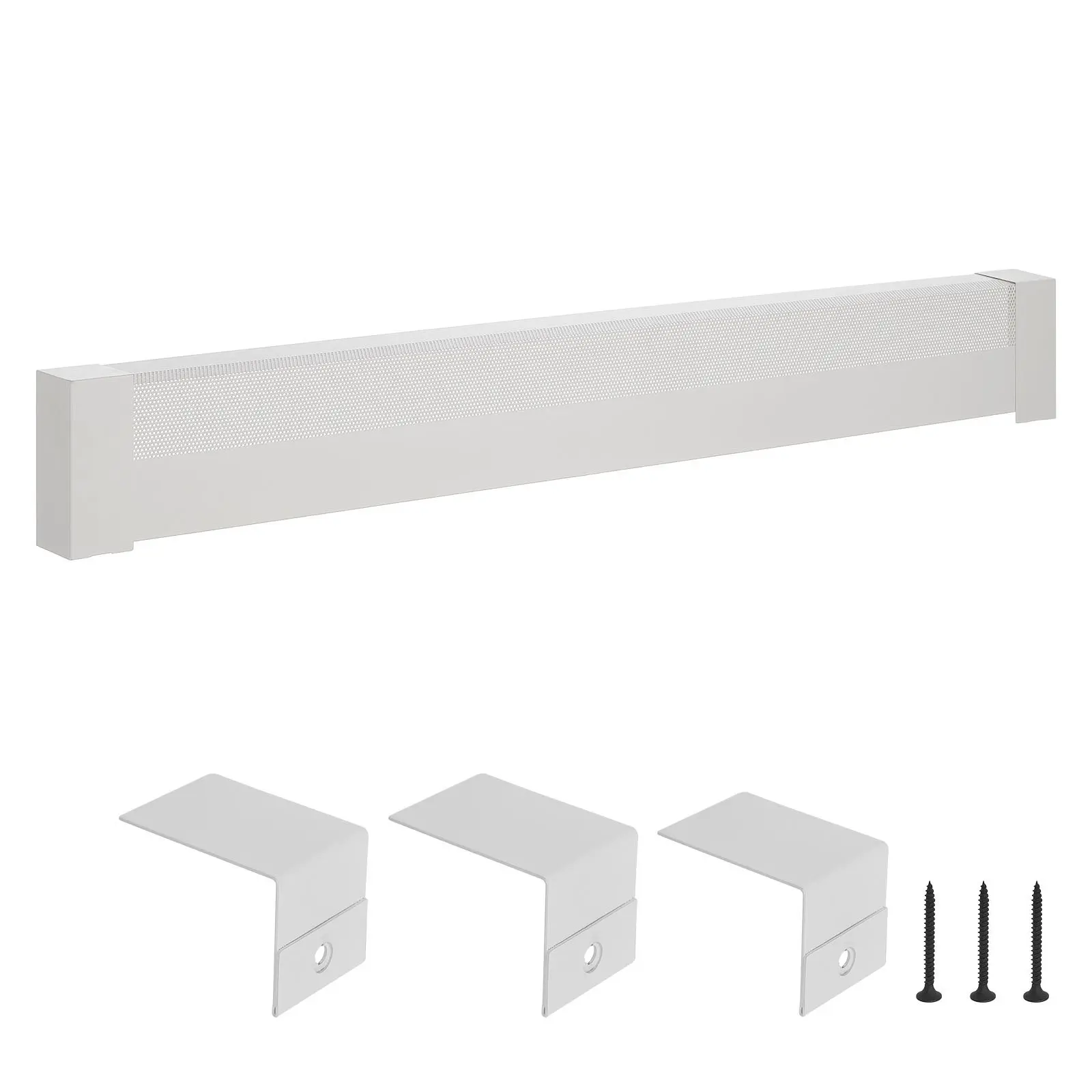 Baseboard Heater Covers, Basic Series 6 ft Standard Electric Heating Unit Front Cover for Home Improvement, Heavy-duty Steel, Easy Installation for Bedroom Replacing Old Cover, White