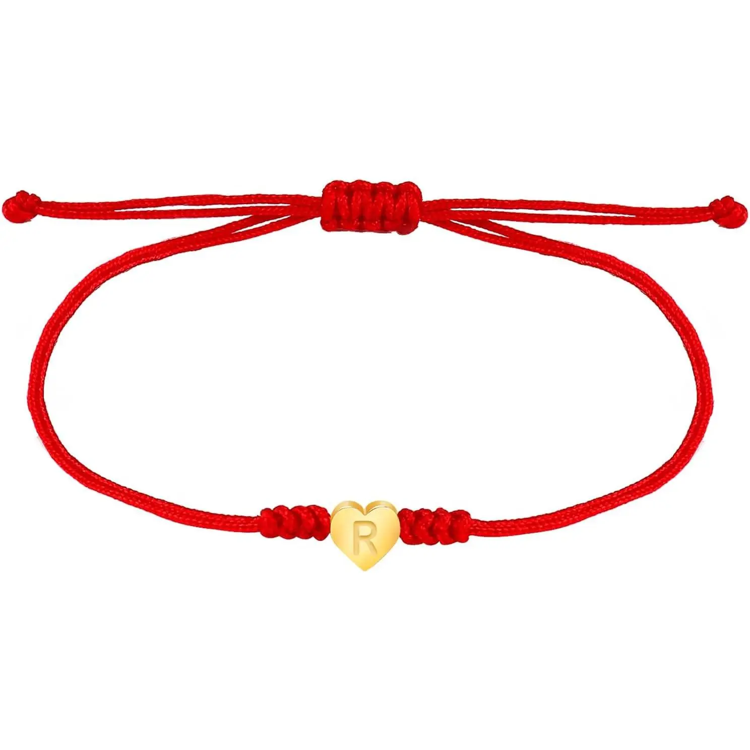 Dainty  Stainless Steel Heart  Letter Initial Bracelet Friendship Bracelet for Girlfriend Wife   Red String Protection Bracelet for Sister Son Granddaughter  to School Bracelets