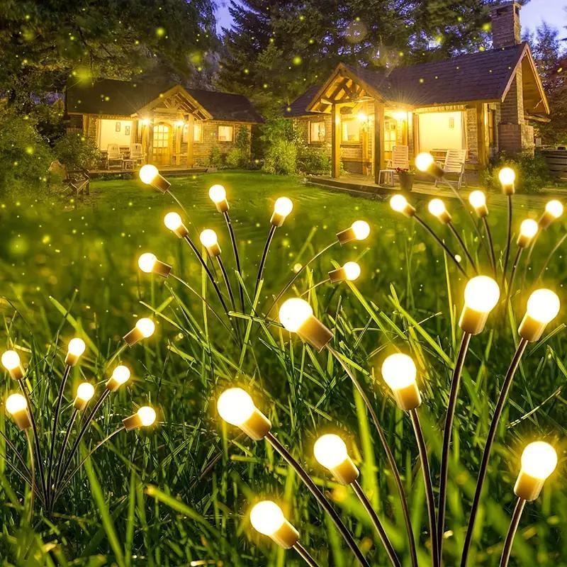 Solar Firefly Garden LED Lights, 16LED Solar Outdoor Swaying Lamp, Cozy Lighting, Warm White Waterproof Solar Lights Outdoor Garden Decorative LED Light for Yard Patio Pathway Landscape, LED Lights