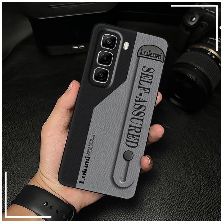 Dirt-resistant Back Cover Phone Case For infinix Hot50 Pro/X6881 Shockproof commerce Plain color masculine Anti-dust geometry Fashion Design simple Phone Holder Waterproof Durable