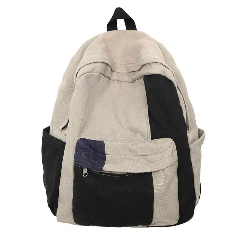 Women's Vintage Forest Style Colorblock Canvas Backpack, Niche   Daypack For Middle   College Girls, Daily Commute, Weekend Trips   Outings,Adjustable Padded Straps, Lightweight Unique Student Carry Bag