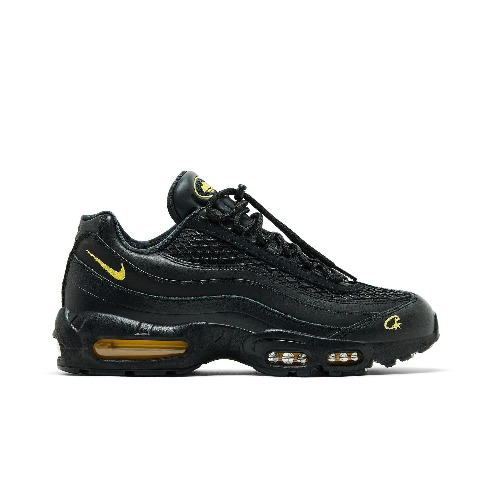 Corteiz x Nike Air Max 95 SP 'Honey Blacks' (Unisex) Black/Black/Tour Yellow lifestyle casual shoes FB2709 003