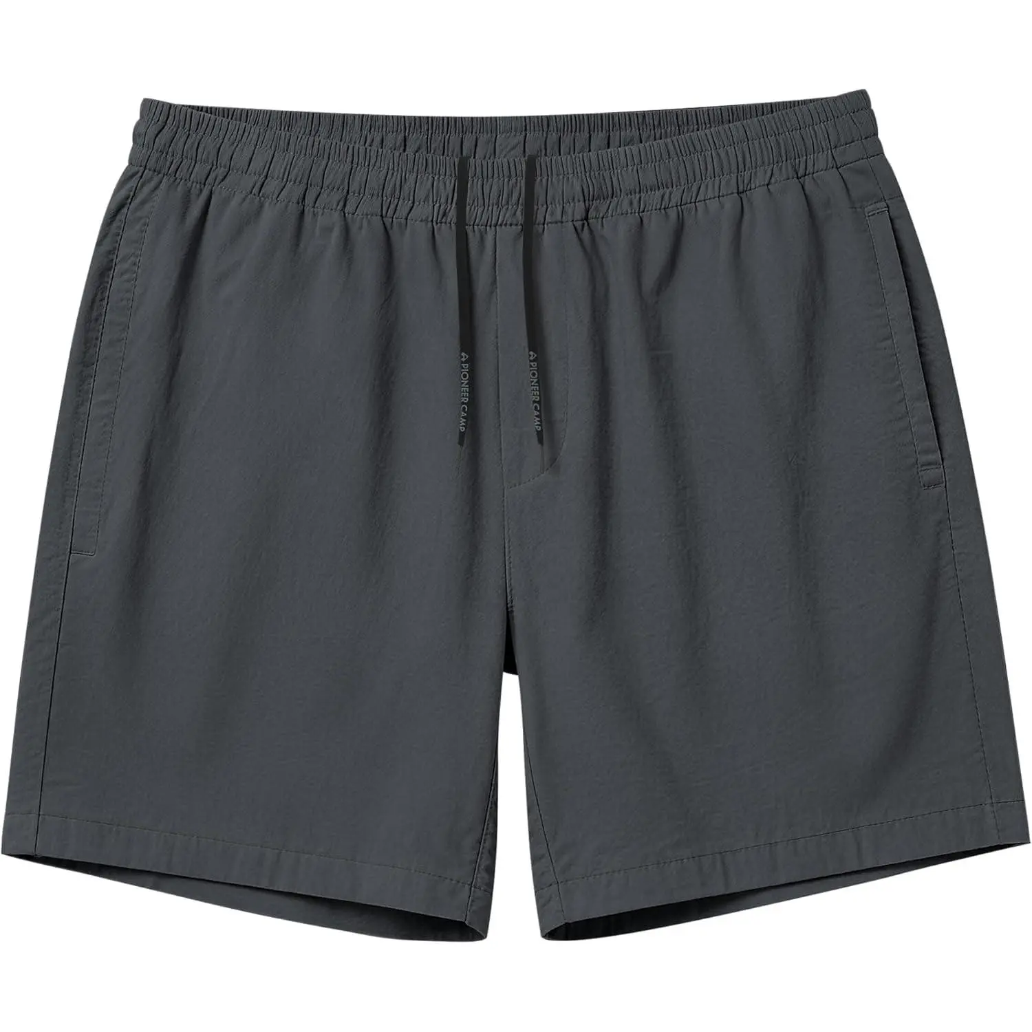 Pioneer Camp Men's 5" Short Coverage Solid Trail-Ready Polyester Casual Sports Shorts, Quick Dry Lightweight with Zipper Pocket for Outdoor Travel, Solid Sports Shorts