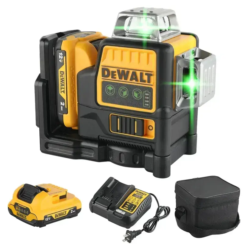 DeWALT DW089LG Green Beam Laser Level, 360° 12-Line Self-Leveling Tool for Decoration Work