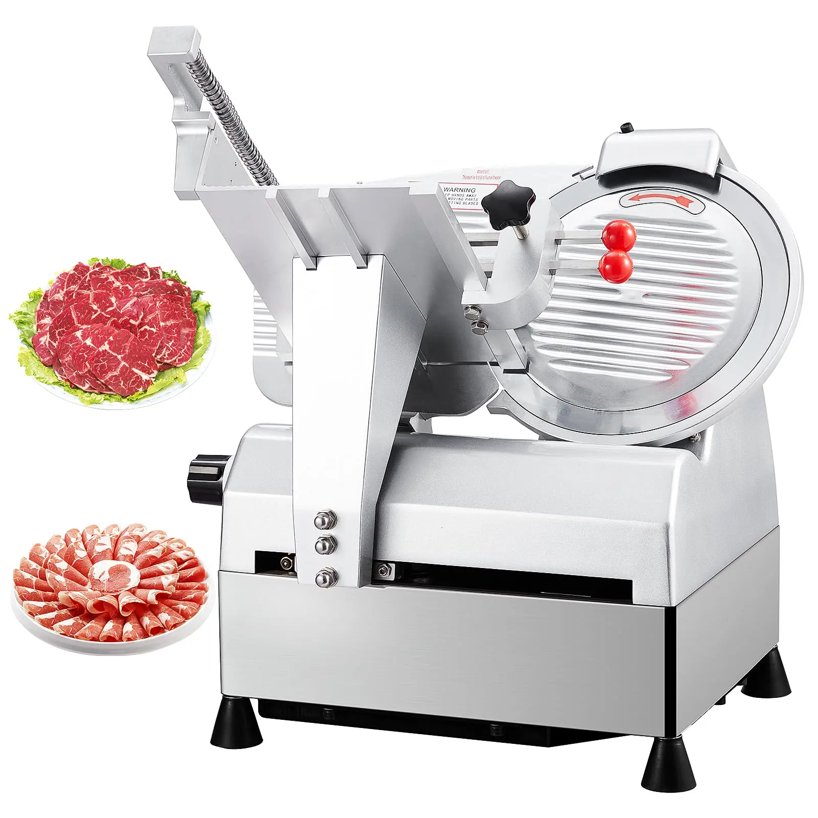 GARVEEAutomatic Meat Slicer, 550W Commercial Deli Slicer with 10" Stainless Steel Removable Blade, 0-17mm Adjustable Thickness for Cheese Bread Slicer