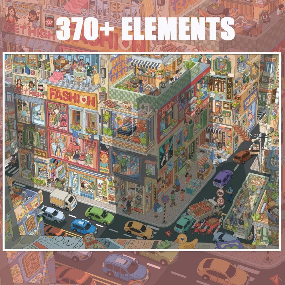370+ Elements Romantic Dust Cityscape Scenery Stickers, Colorful City Scene Decorative Stickers, Funny Stackable Stickers for Handcrafts Scrapbooking Suppiles, Miniature Lanscape Sticker within Super Detialed Elements, Decorative Decal