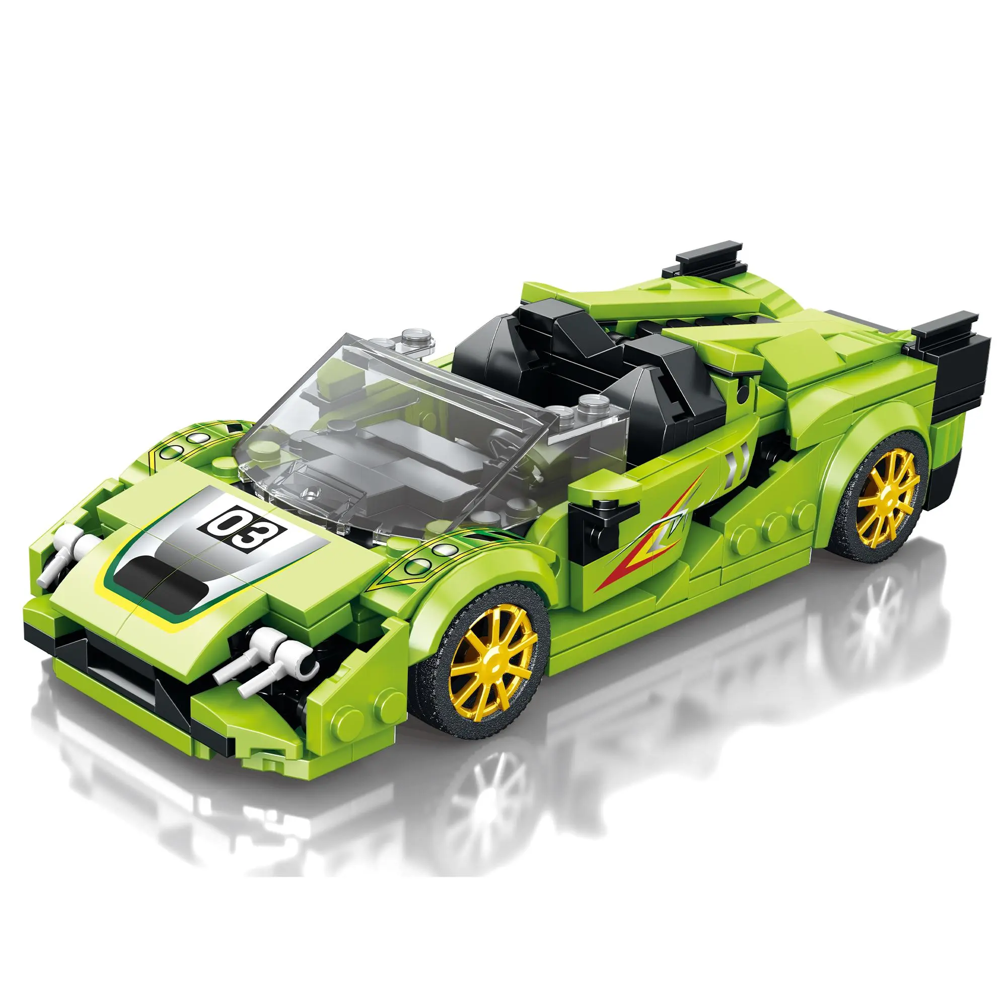 Green Super Car Building Blocks, 363pcs/box Model Car Building Blocks, Creative Blocks Building Toy for Kids & Adults