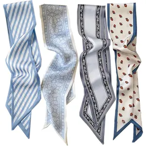 4 Pcs Purse Scarf for Bags Skinny Twill Hair Scarves Narrow Neck Scarf Band Women Fashion Accessories Bag Charms