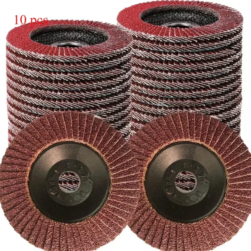 A Set of 12 Heavy-Duty 100mm 4-Inch Sandpaper Grinding Wheels, Featuring 60 Grit for Metal Rust Removal And Polishing, Reinforced with a Fiber Core, Suitable for Angle Grinders, Grinding And Polishing Discs, Wood Surface Finishing