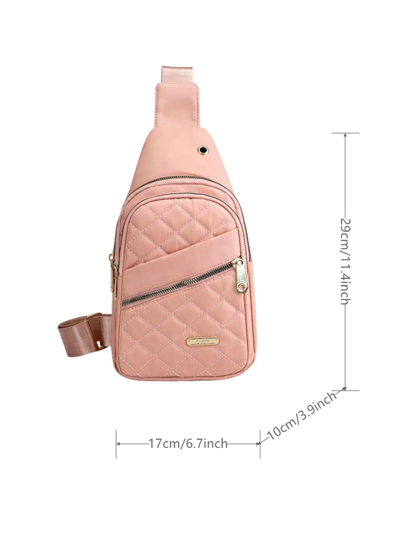 Summer Quilted Fanny Pack, New Summer Outfits 2024 All-match Large Capacity Crossbody Bag, Casual Solid Color Designer Chest Bag for Daily Use, Fashionable Crossbody Bag