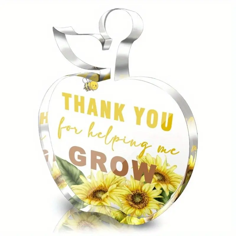 Thank You for Helping Me Grow Sign, Teacher Appreciation Gifts, Clear Acrylic Sign, Office Desk Decor, Desktop Decor, Gift for Teachers