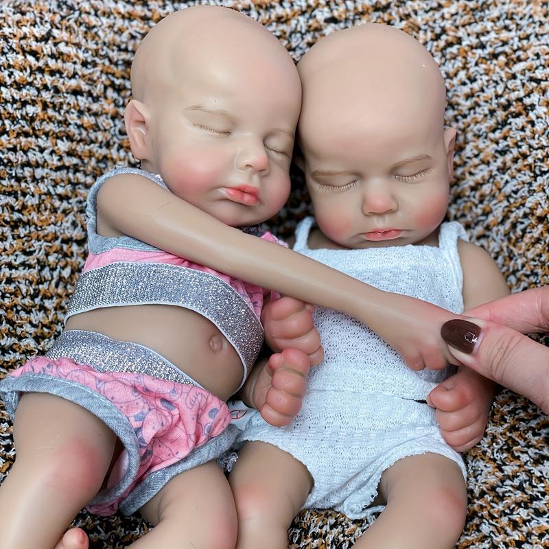 13inch/33cm Adorable Dark Skin Reborn Silicone Doll Loulou Girl&Boy Handmade Painted Lifelike Detailed Skin Full Body Soft Solid Silicone Newborn Baby Dolls With Cute Suits Perfect Gifts For Family
