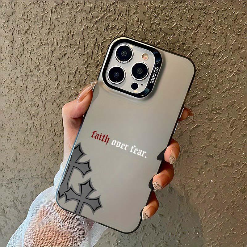 Vitality Black Cross TPU Pattern Case for iPhone 17 16 15 14 Pro Max 13 12 11 X XS Plus Shockproof Drop Protection Durable PC Smartphone Cover Gifts for women men girls boys