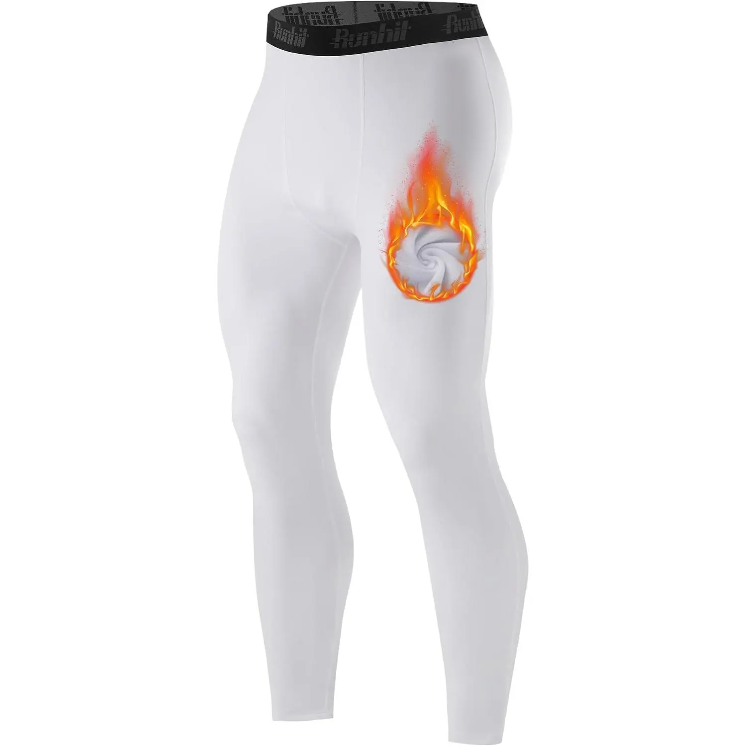 Men's Thermal Compression Pants Fleece Lined Sports Tights Athletic Leggings Base Layer Bottoms Cold Weather Gear