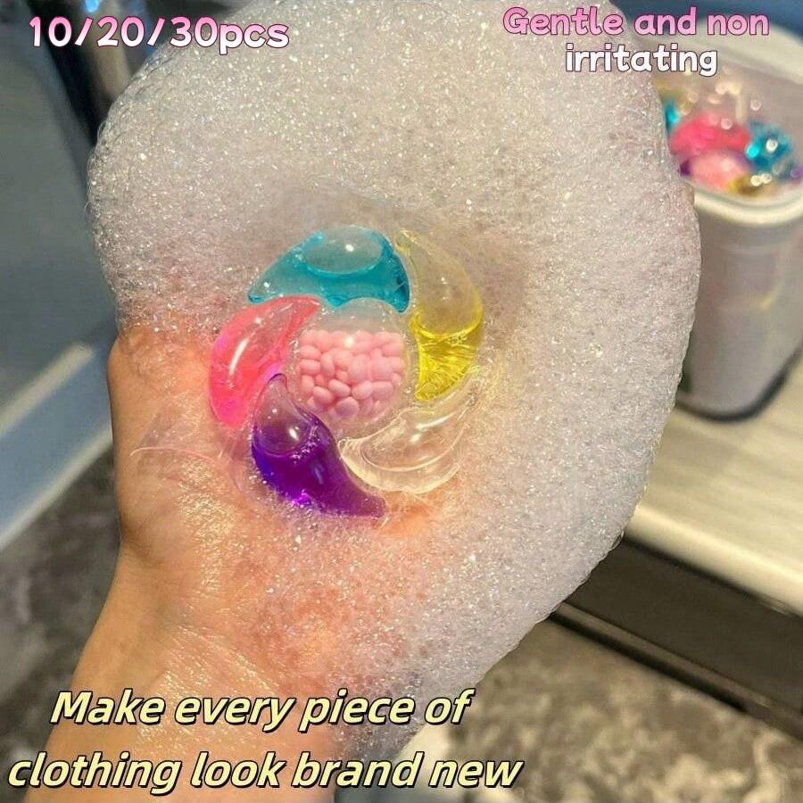 20/30/50pcs 6-In-1 Laundry Detergent Beads, Multi-Purpose Cleaning Solution, Easy to Use & Portable, Perfect for Home & Travel