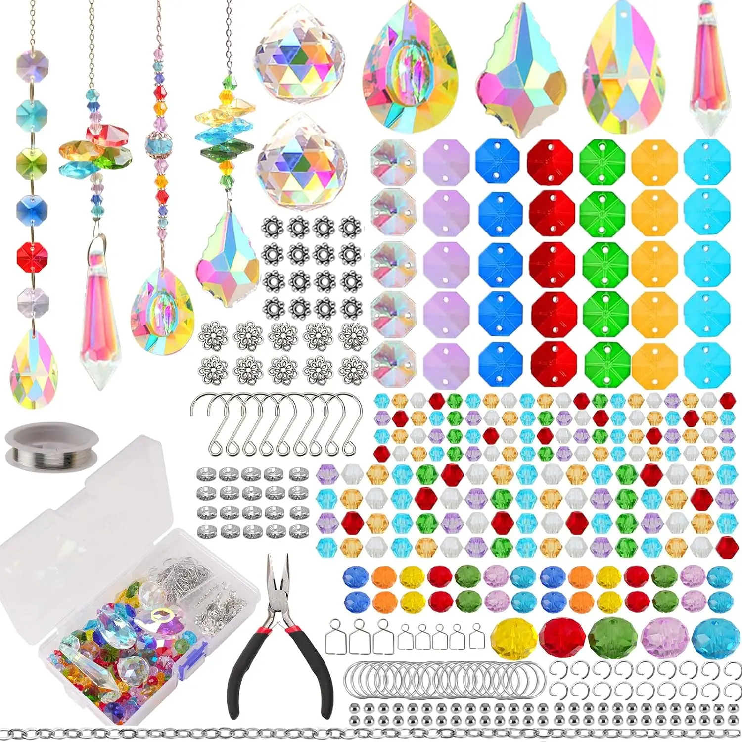 500 count Sun Catcher Kits for Adults  Beads | Suncatchers DIY Suncatcher Making Kits for Indoor Outdoor Garden Decor Arts and Crafts for Adults