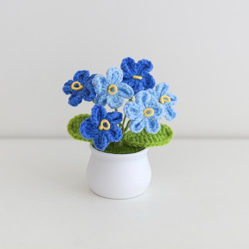 Cute Flower Design Crochet Plant (1 Count), Handmade Crochet Flower, Decorative Flower for Home Party Wedding, Artificial Flower Plant, Crochet Artificial Flowers, Artificial Flower Decoration, Flower Design Decorations
