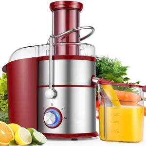 1300W Centrifugal Juicer Machine, Juice Extractor with  3 Inch Feed Chute, Full Copper , Titanium-Plated Filter, High Juice Yield, 3 Speeds Mode, Brush Included, Non-BPA, Red