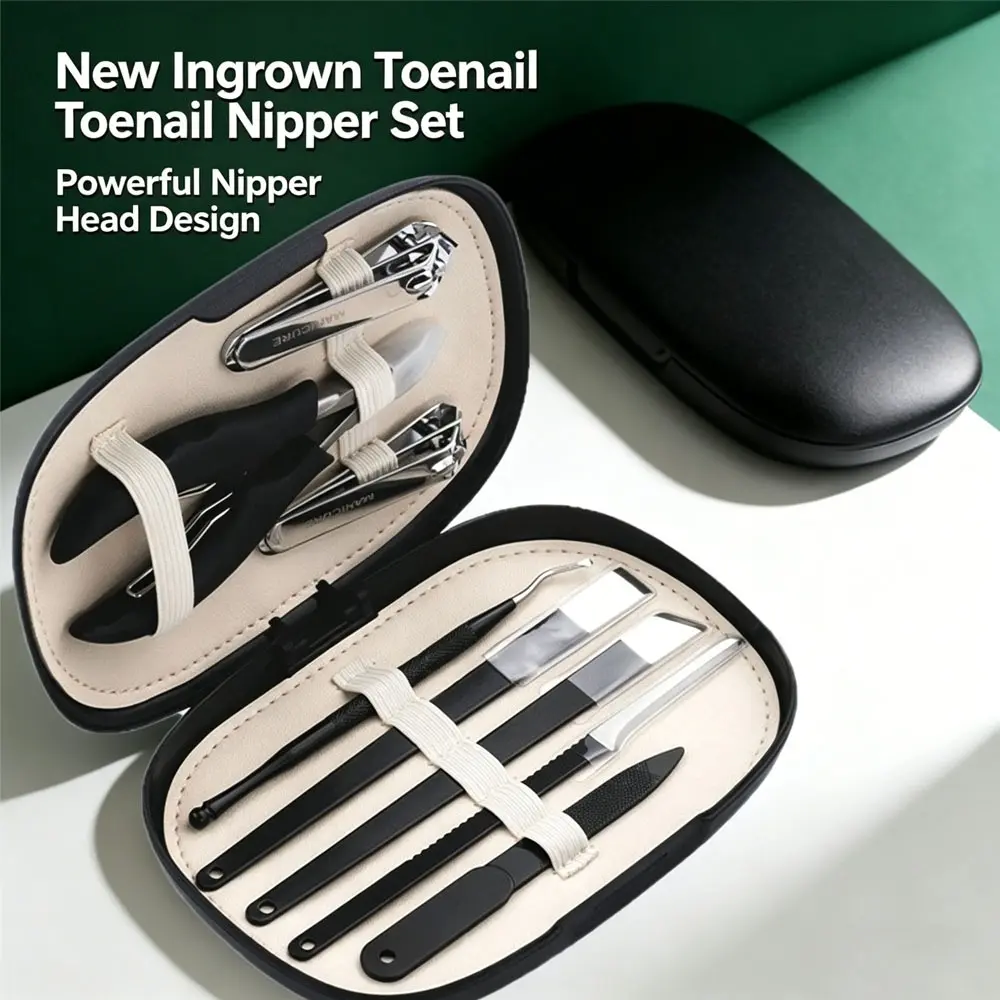 8pcs Ingrown Toenail Tool Set Professional Foot Care Kit Toenail Trimmer Lifter Nail File Pedicure Tools for Home Use