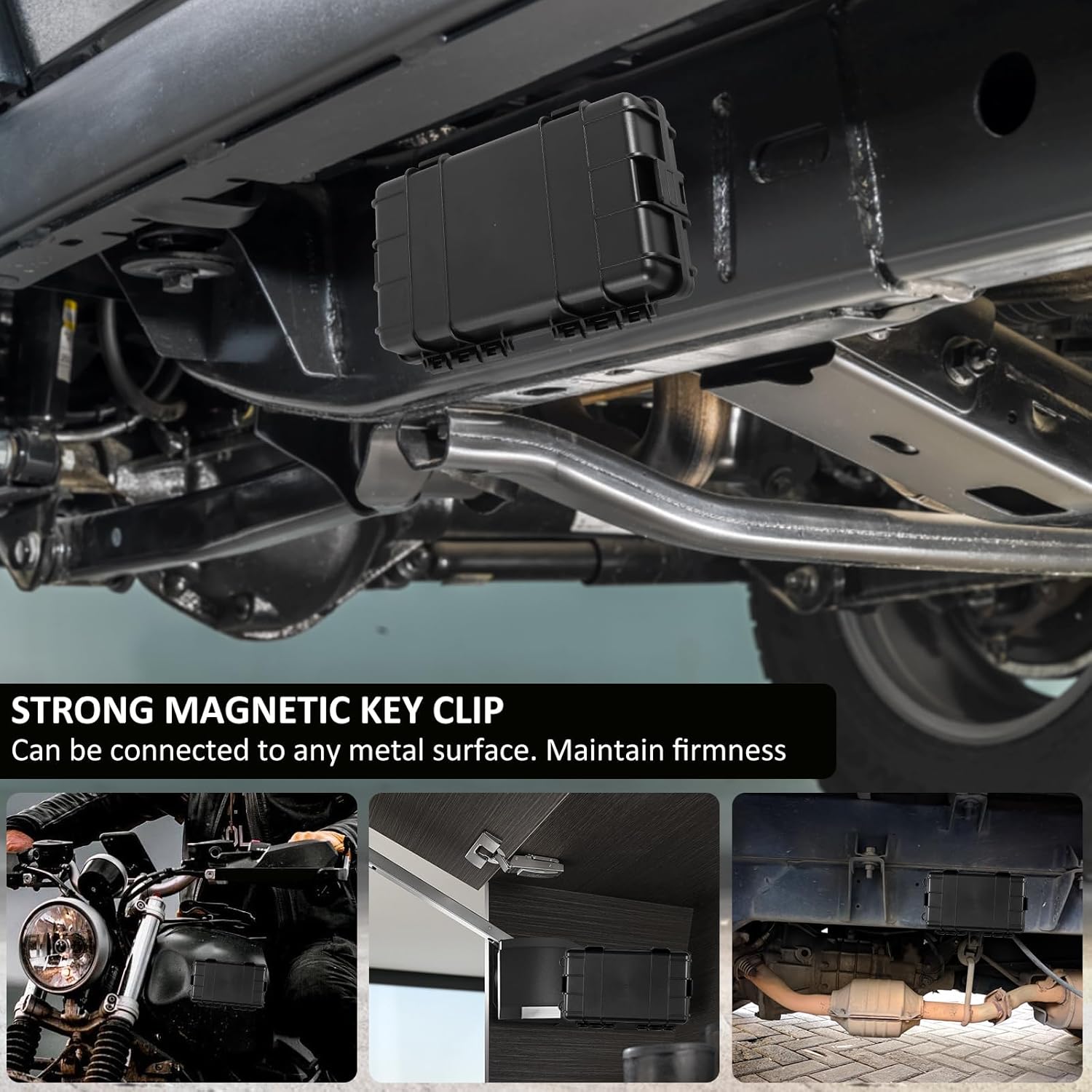Magnetic Key Storage Box, Portable Magnet Tool Box, Outdoor Camping Tactics Storage Box, Waterproof Magnetic Storage Box, Universal Car Accessories