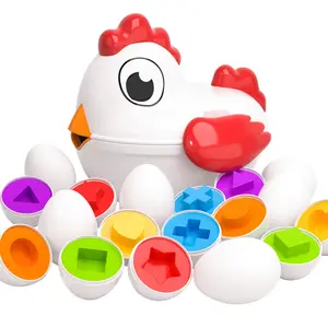 BABY HOME Toddler Chicken Easter Eggs Toys - Color Matching Game Shape Sorter with 6 Toy Eggs for Kids, Fine Motor Skills Sensory Toys, Educational Toys Easter Gifts Girls Boys Baby
