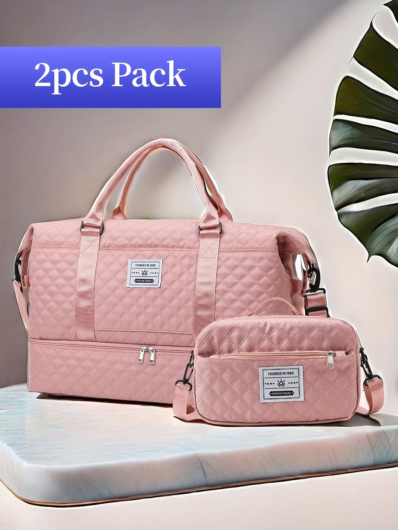 Travel Bag Set, Women's Weekend Bag with Shoulder Strap, Overnight Bag with Shoe Compartment, Yoga Gym Bag with Wet Pocket and Shoe Pocket, Pre and Postpartum Hospital Bag, Business Sports Bag Set