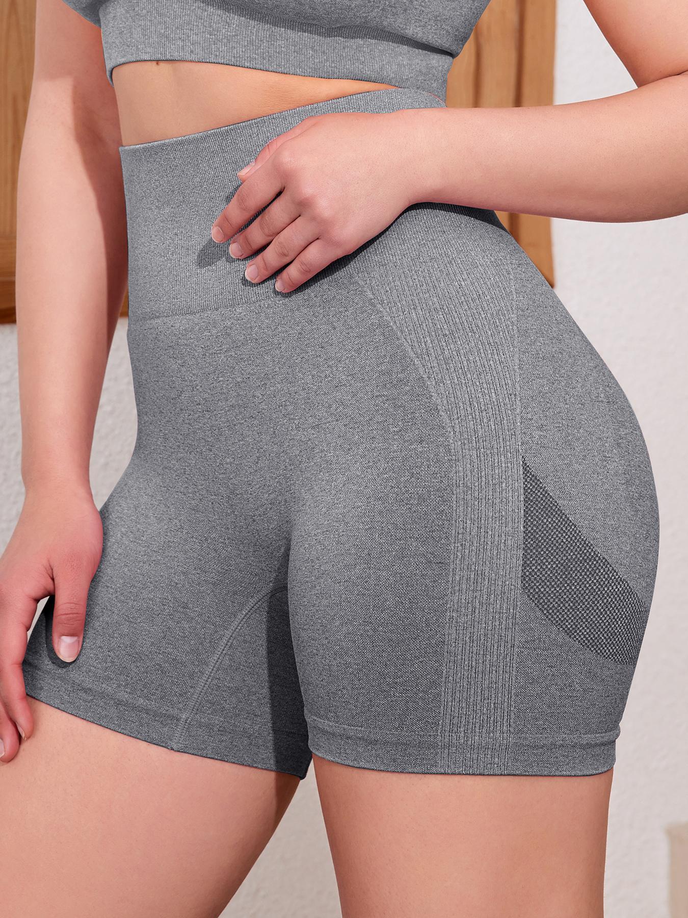 Women's Solid Color High Waist Gym Shorts, Breathable Comfortable Skinny Shorts, Ladies Sportswear for Gym Workout Running, Yoga Activewear, Yoga Clothes