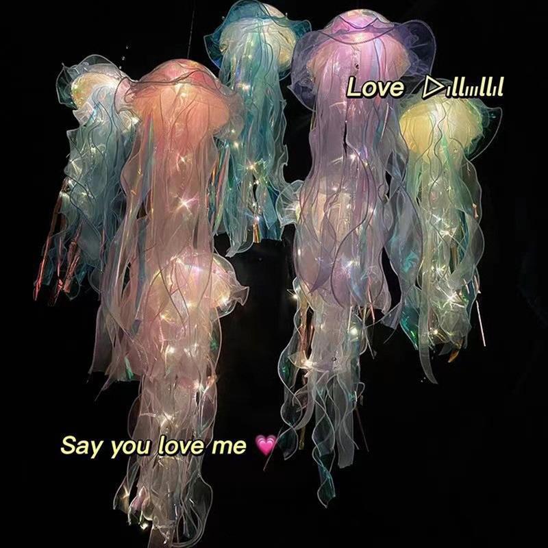 DIY Jellyfish Lantern Under The Sea Colorful Jellyfish Lamp Girl Bedroom Atmosphere Decoration Lamp Mermaid Theme Party Decor Christmas Gift Shop DIY Jellyfish Lantern Under The Sea Colorful Jellyfish Lamp Girl Bedroom Atmosphere Decoration Lamp Mermaid Theme Party Decor Christmas Gift Shop