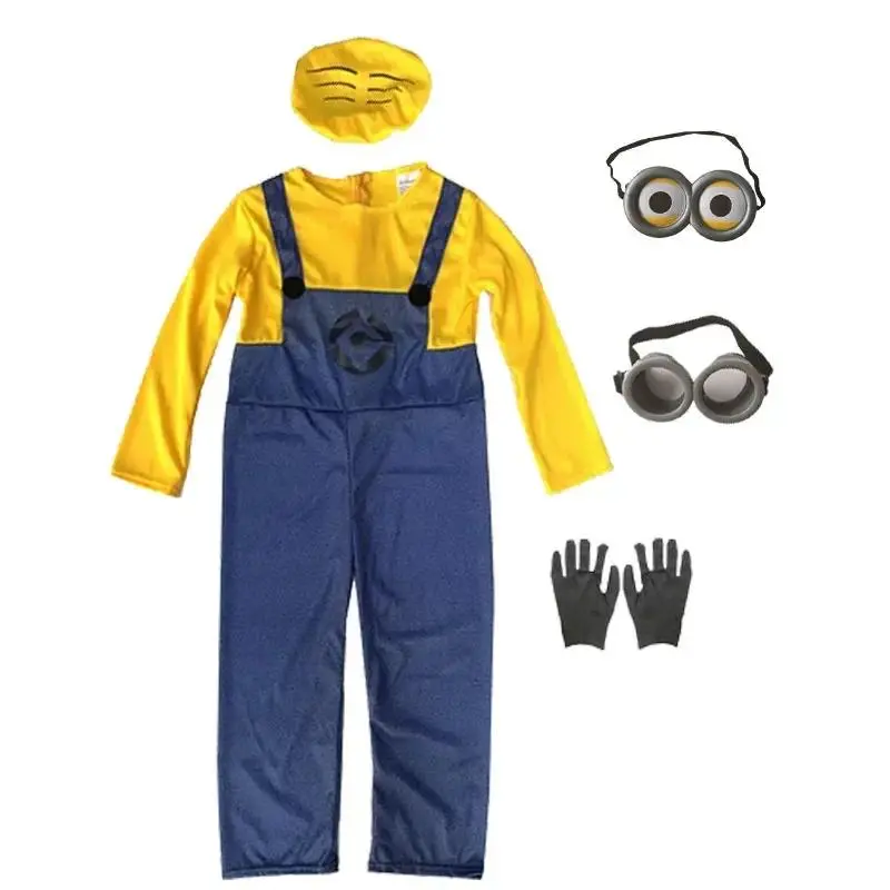 Yellow Repairman Full Family Cosplay Costume Jumpsuits Masquerade Dress Up Despicable Me Carnival Party