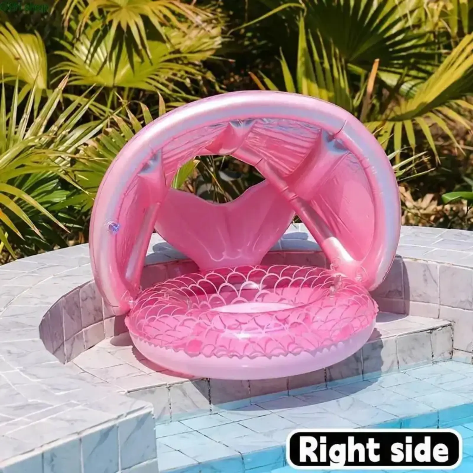 Mermaid Tail Inflatable Swim Ring - UV-Resistant Durable PVC Pool Float, Lightweight Swim Aid Cute Water Toy for Teens & Adults, Beach Vacation Gift (Fashion Accessories)