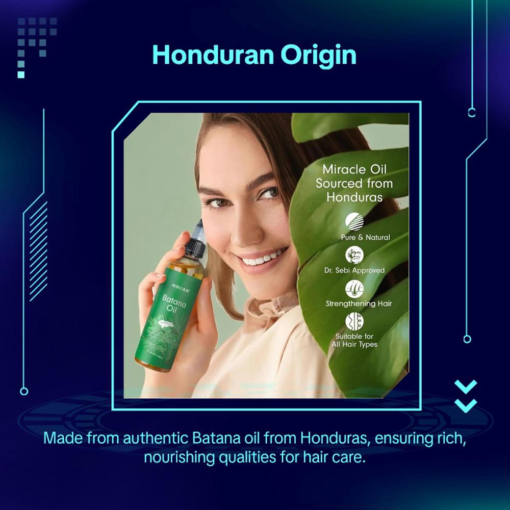 Batana Oil Hair Care Set - Hair Growth Bundle - Unrefined Batana Oil From Honduras To Achieve Thicker, Moisturizing Scalp Care, for Women Men, Nourishes The Hair Shaft, Fights Frizz, Haircare Solution, Mini Travel Set