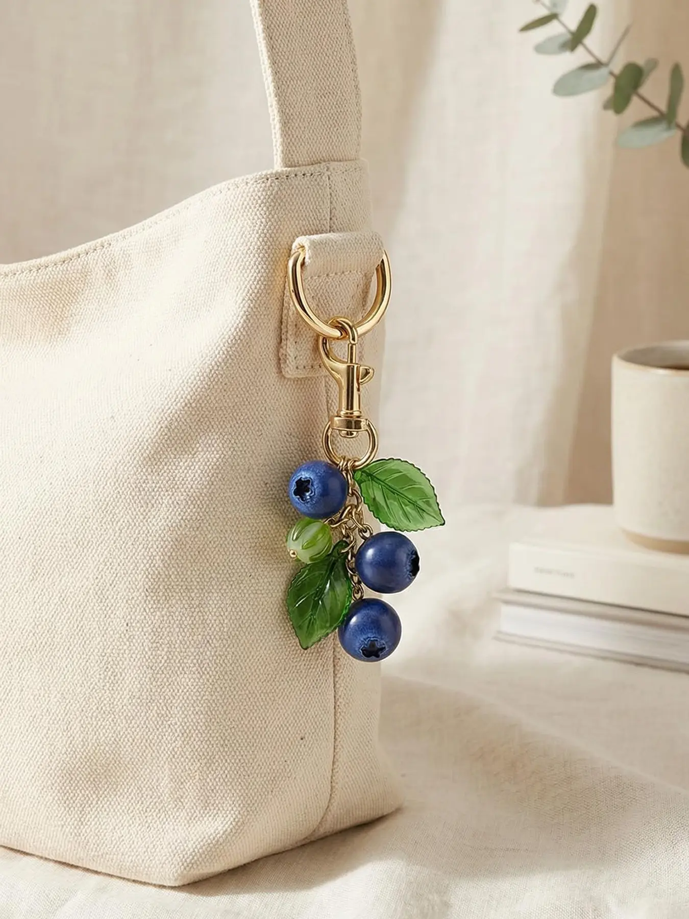 1/10pcs Blueberry Keychain Kawaii Fruit Bag Charms for Handbags Tote Bags Purse Charms Cute Fruit Accessories Gift for Women