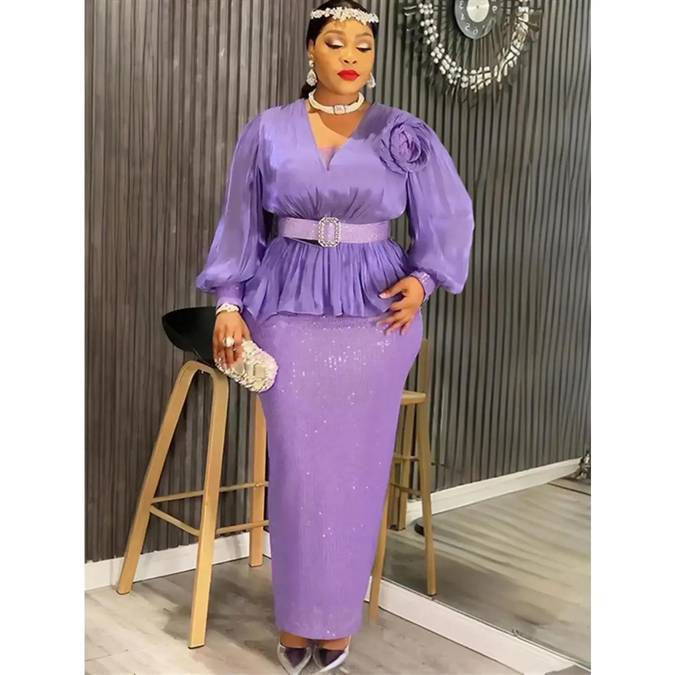 Plus Size African Party Long Dresses for Women 2025 New Dashiki Ankara Sequin Evening Gowns Turkey Outfits Robe Africa Clothing