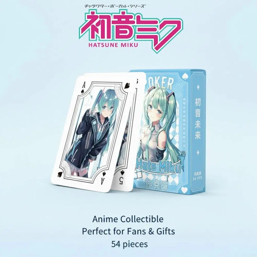 2026 new hot item Hatsune Miku Anime Merch Playing Cards Virtual Singer Megurine Luka Laser Card Fan Collectible Gift Decoration Postcard