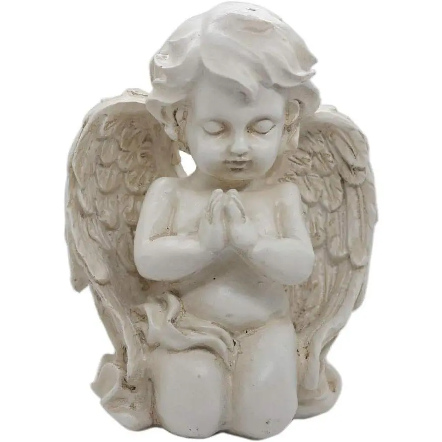Kneeling Praying Cherub Statue Indoor Outdoor  Garden Decoration  Angel Statue Memorial Sculpture