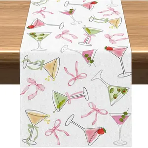 Martini Table Runner A Tini Bit Older Birthday Party Decoration Bow Bachelorette Bridal Shower Home Island Decor (13" x 72")