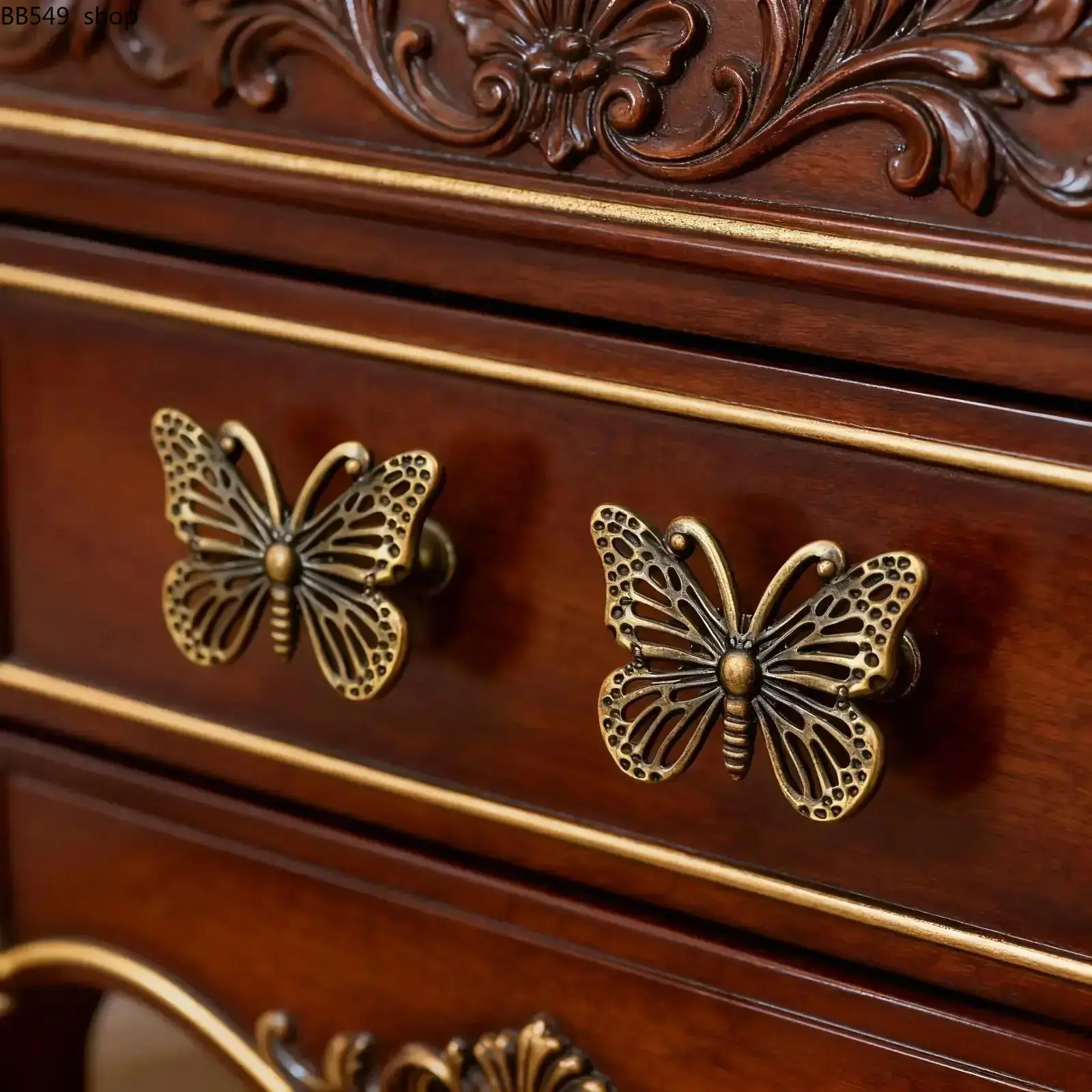 6PCS Vintage Butterfly Drawer Handles, Hollow Out Carved Cabinet Pulls for DIY Furniture Upgrade, Retro Metal Hardware Knobs for Wardrobe, Drawer, Jewelry Box & Home Decor Projects