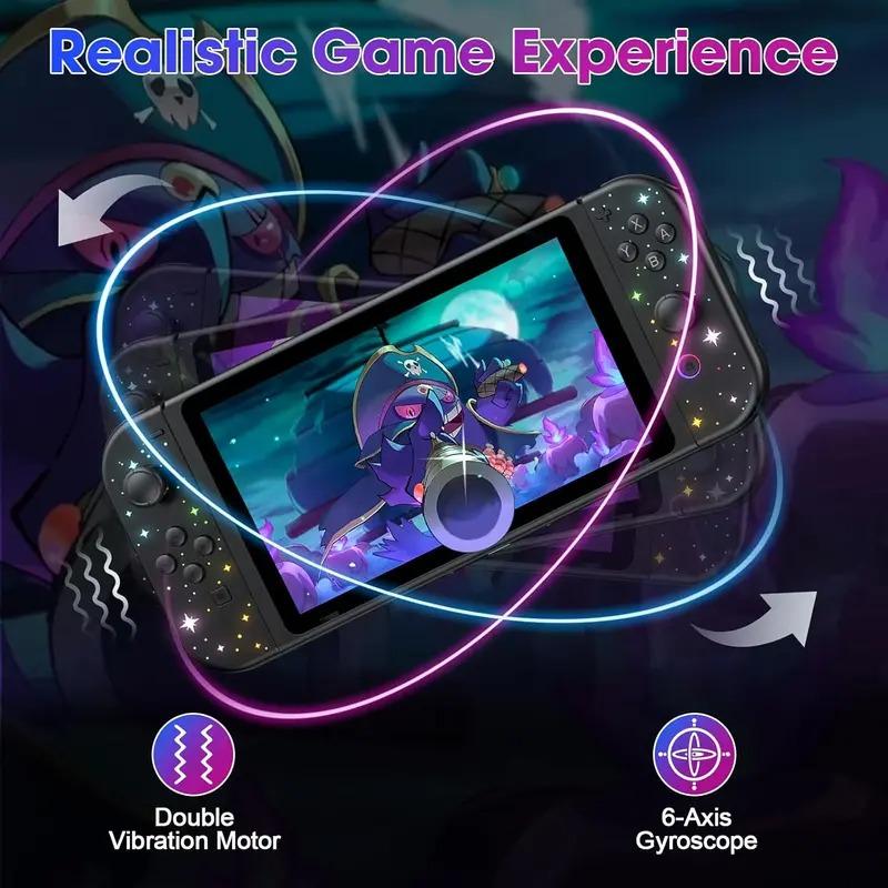 Jorrep Wireless Switch Controller for Nintendo Switch/lite/oled, Dual Vibration/wake-Up Function Replacement Controller, Lithium Ion Batteries Included