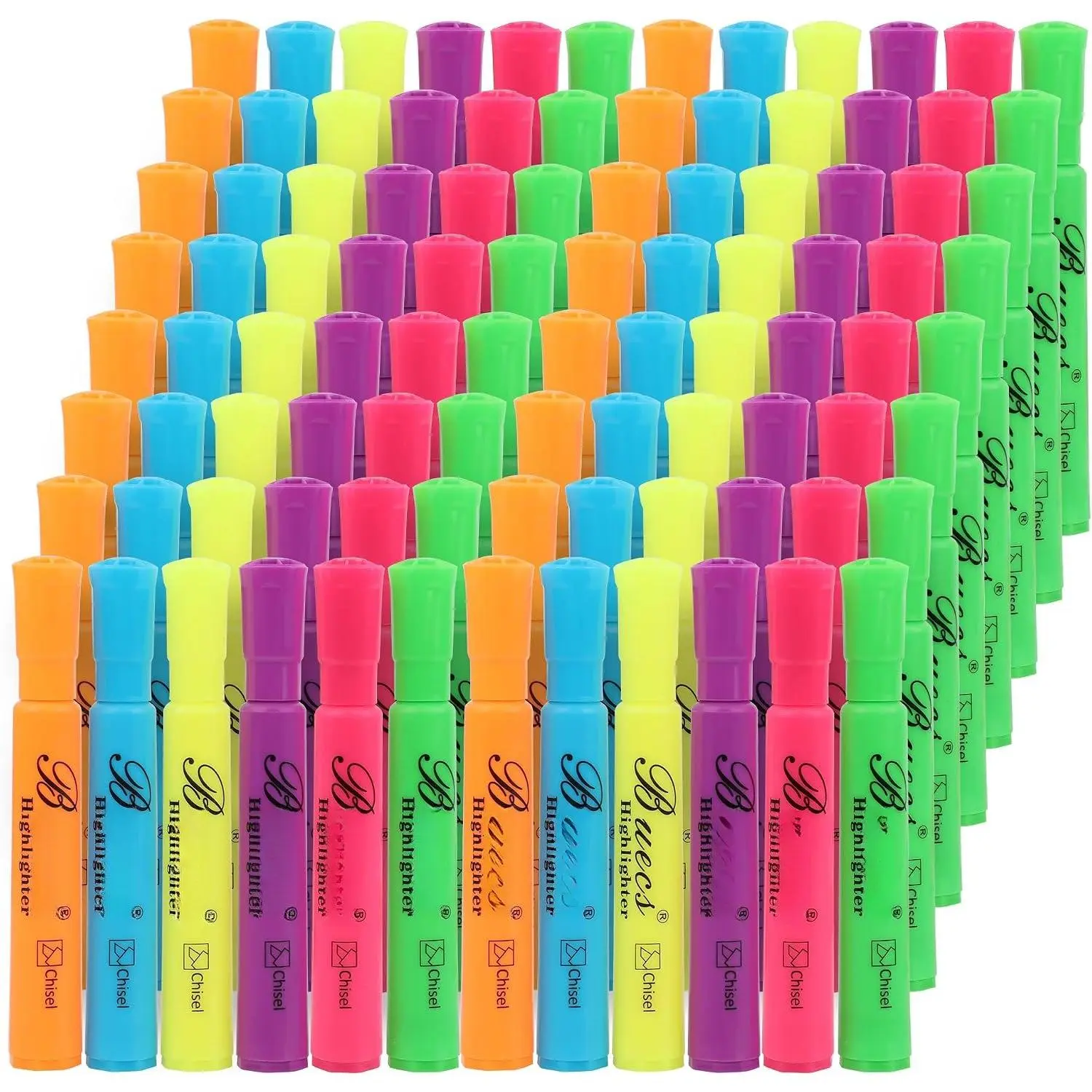 Highlighters Bulk Pack, 96 Count,  Colors, Chisel Tip, suitable for Adults Highlighting Planner Notes, Office School Supplies