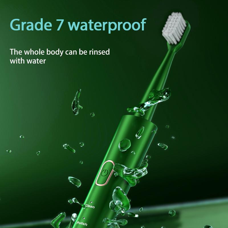 USB Rechargeable Electric Toothbrush, 1 Set 5 Modes Electric Toothbrush & 4 Counts Replacement Brush Heads, Oral Care Tool for Women and Men, Valentine's Day Gift