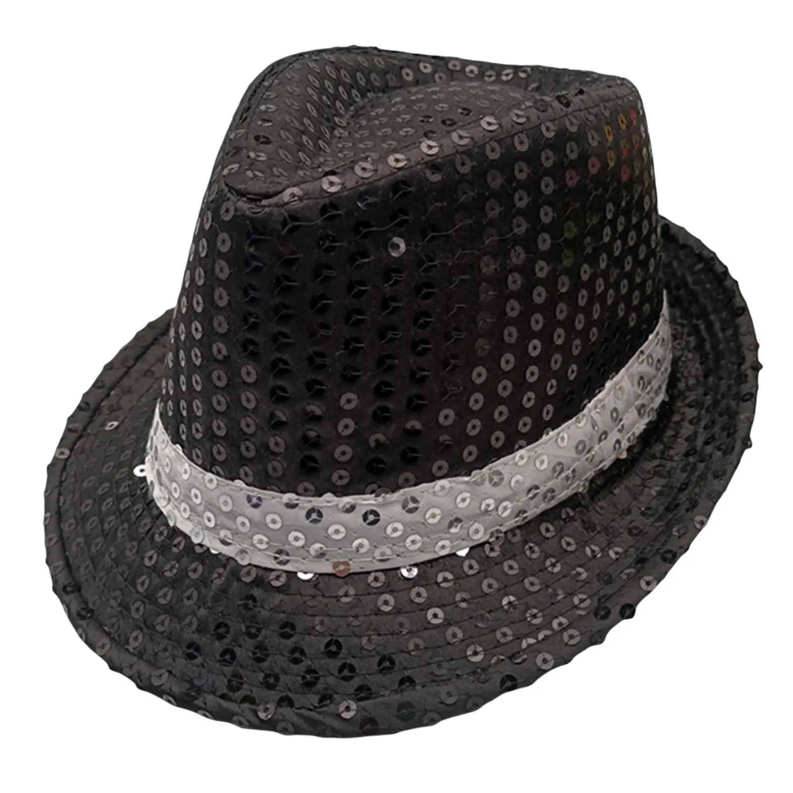 Sequin Hat Glitter Solid Color Dance Jazz Hat Western Retro Disco Cap Unisex Costume Cap for Women Men Party Supplies Holiday Hat