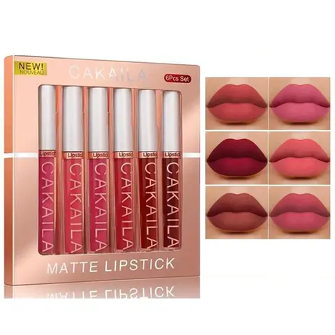 Long-Lasting Matte Liquid Lipgloss Set, Lip Cosmetic, Lip Product, 6 Count/set Waterproof Lip Gloss, Lipstick Makeup Accessories for Girls and Women