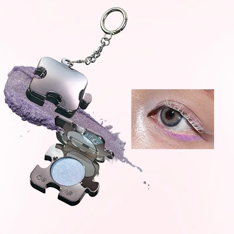 OR-AR Original Artist Shimmering Mini Puzzle-shaded Cute Keychain Highlighter Sparkle Single Eyeshadow & Highlighter Eye Shadow Powder