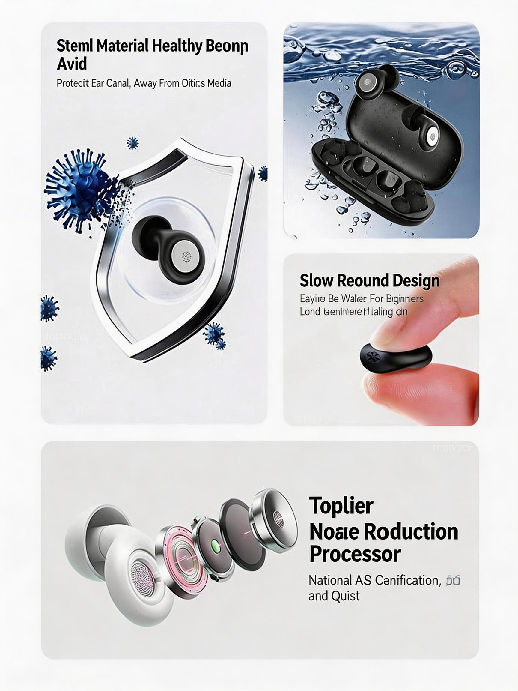 Sleep Earplugs Made Of Soft Silicone,Reusable And Suitable For Sensitive Hearing. Ideal For Work, Travel, And Concerts, With Ear Tips Designed For Sleep,AGC Noise Reduction Technology, -56dB Deep Noise Reduction,Perfect Gift,Party Gift,Hearing Protection