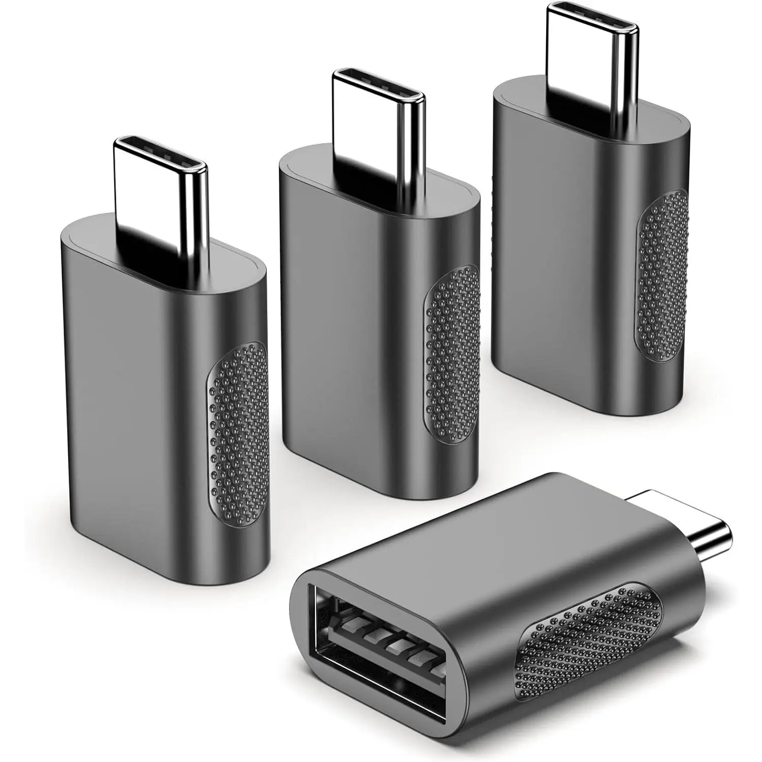 USB to USB-C Adapter, USB A to USBC Converter, 4 Pack, Black | A to Usbc Adapter Compatible with MacBook Pro, Chromebook, Surface Book, Cellphone, Thunderbolt 4/3 and  Type C Devices