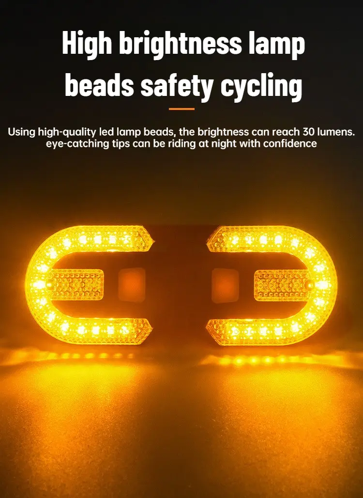 1825 Bicycle Turn Signals with Alarm - USB Charging Controller, Split/Integrated Rear Tail Light, 5 Modes, Waterproof Strobe, Front/Rear Mountable, Portable Bikes Lights & Reflectors