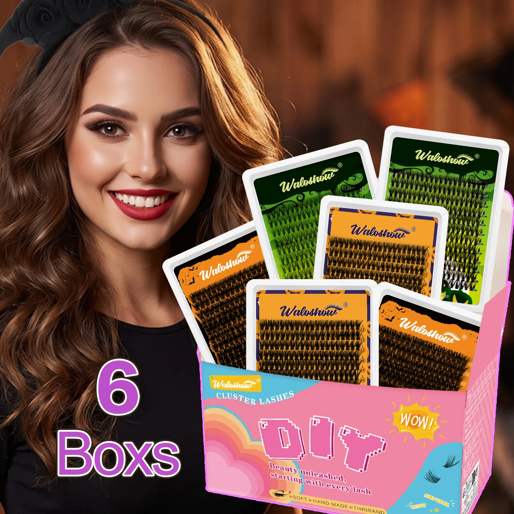 Halloween Essential Dense False Eyelashes Set, 20D-100D Segmented Lash Kit, 10-16mm Length, Natural to Dramatic Effect, Beginner Friendly